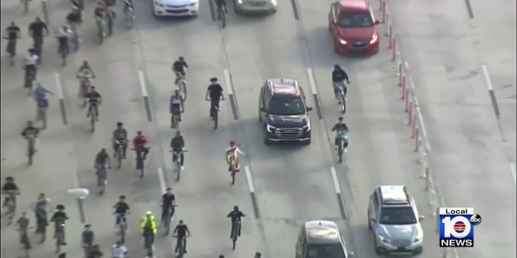 After ATVs and dirt bike riders, MLK Rideout cyclists attack Miami-Dade streets on Monday afternoon