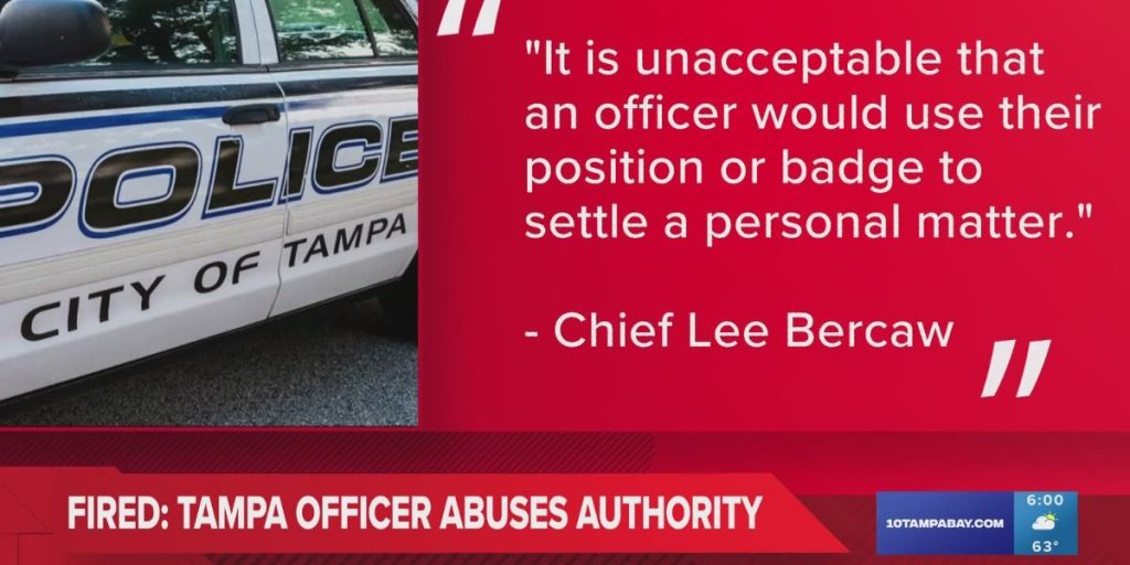 Tampa officer fired for abusing authority after car towed