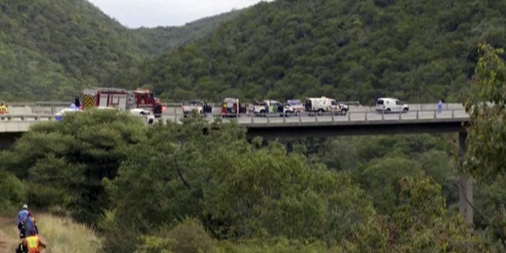 Bus carrying Easter worshippers plunges off bridge about 200 feet, 45 deaths reported till now