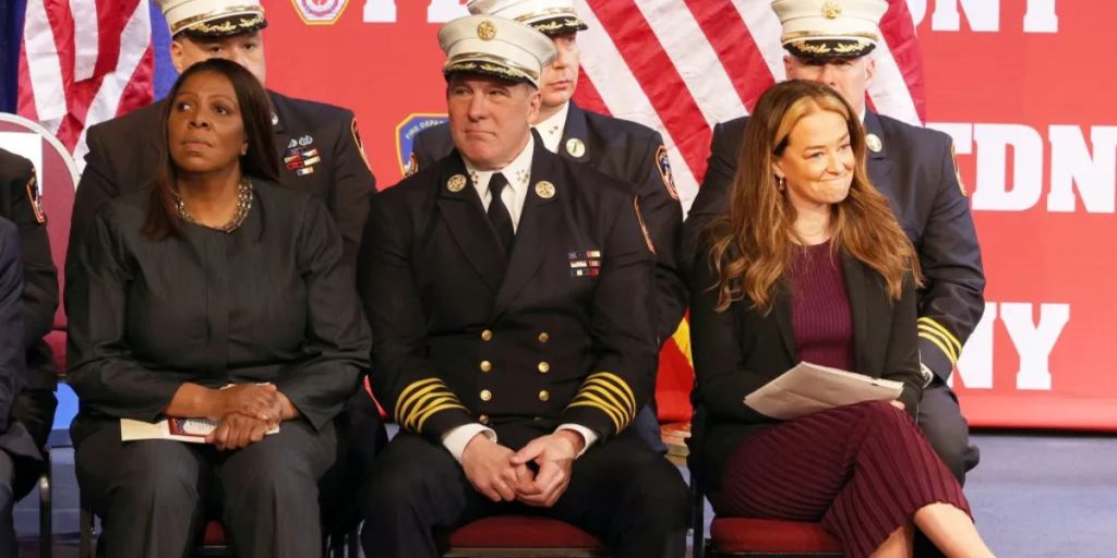 Letitia James Faces Booing While Onstage at FDNY Event